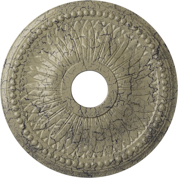 Ekena Millwork Bailey Ceiling Medallion (Canopies up to 5 3/4"), 18"OD x 3 3/4"ID x 1 1/2"P, Castle Stone Crackle CM18BICSC - main